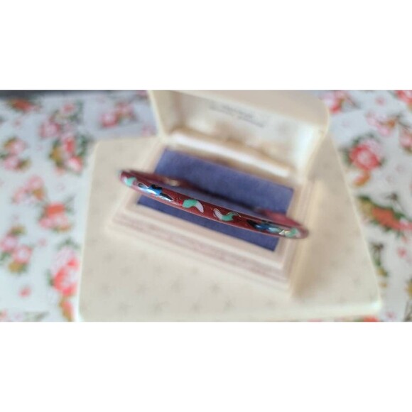Desert Red Cloisonne Enamel Bangle - Picture 3 of 10